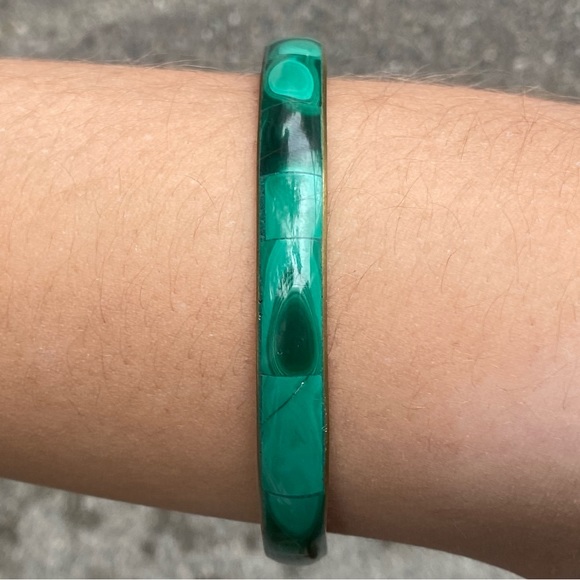 Jade turquoise imitation plastic bracelet - Picture 3 of 5